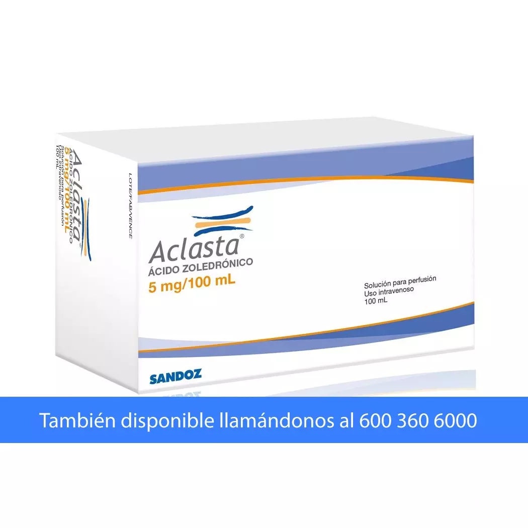 Aclasta 5 mg/100 mL x 1 Frasco Ampolla - Ácido Zoledrónico