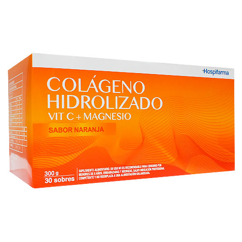 Hospifarma Colágeno Hidrolizado Vit C + Magnesio 30 Sobres Sabor Naranja