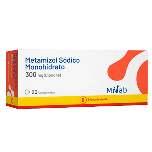 Metamizol Sódico (Dipirona) 300 mg x 20 Comprimidos - Milab