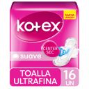 Kotex Ultrafina Suave Toallas Higiénicas Con Alas 16 un