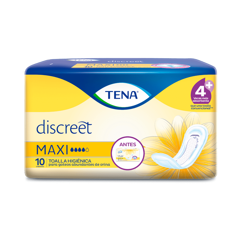 Tena Discreet Maxi Toalla Higiénica 10 Unidades
