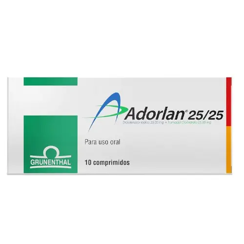 Adorlan 25/25 mg x 10 Comprimidos - Diclofenaco + Tramadol