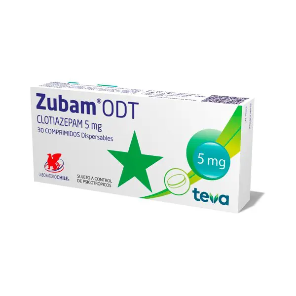 Zubam ODT 5 mg x 30 Comprimidos Dispersables - Clotiazepam