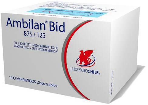 Ambilan Bid 875/125 mg x 14 Comprimidos - Amoxicilina + Ácido Clavulánico