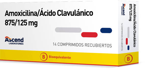 Amoxicilina + Ácido Clavulánico 875/125 mg x 14 Comprimidos - Ascend
