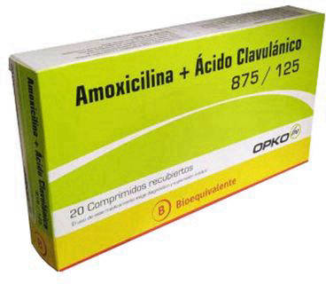 Amoxicilina + Ác. Clavulánico 875/125 mg x 20 Comprimidos - Opko