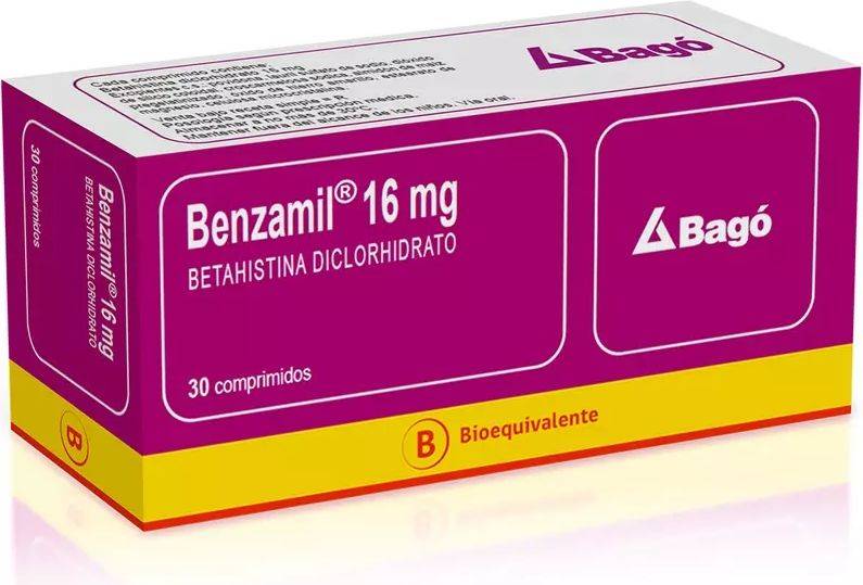 Benzamil 16 mg x 30 Comprimidos - Betahistina Diclorhidrato