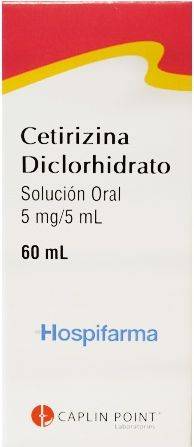Cetirizina Diclorhidrato 5 mg/5 ml Solución Oral 60 ml - Hospifarma