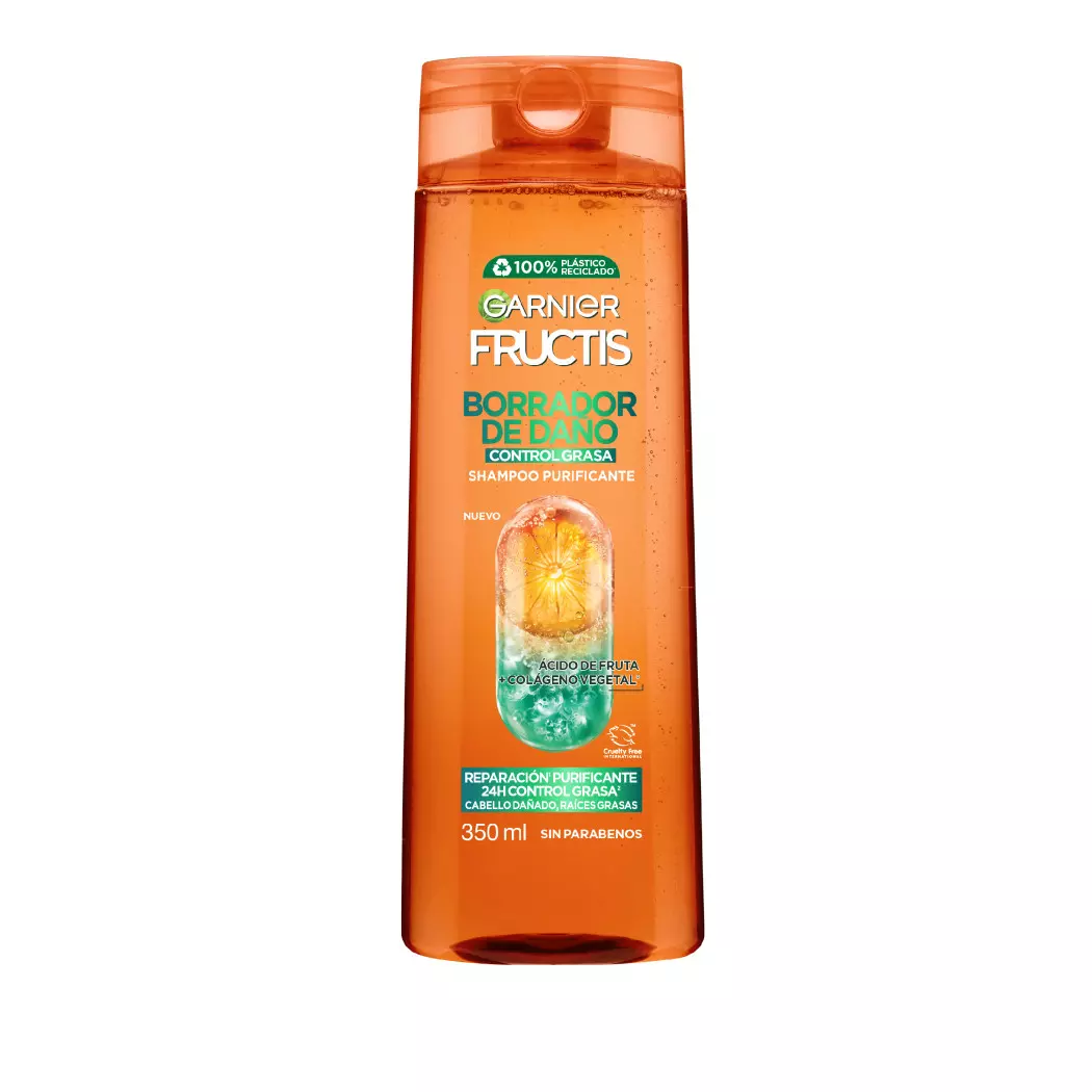 Garnier Fructis Borrador de Daño Control Grasa Shampoo 350 ml