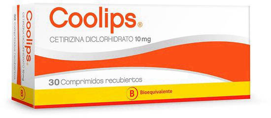 Coolips Cetirizina 10 mg x 30 Comprimidos - Antialérgico