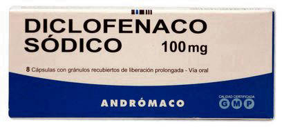 Diclofenaco Sódico 100 mg 8 Cápsulas Liberación Prolongada - Andrómaco
