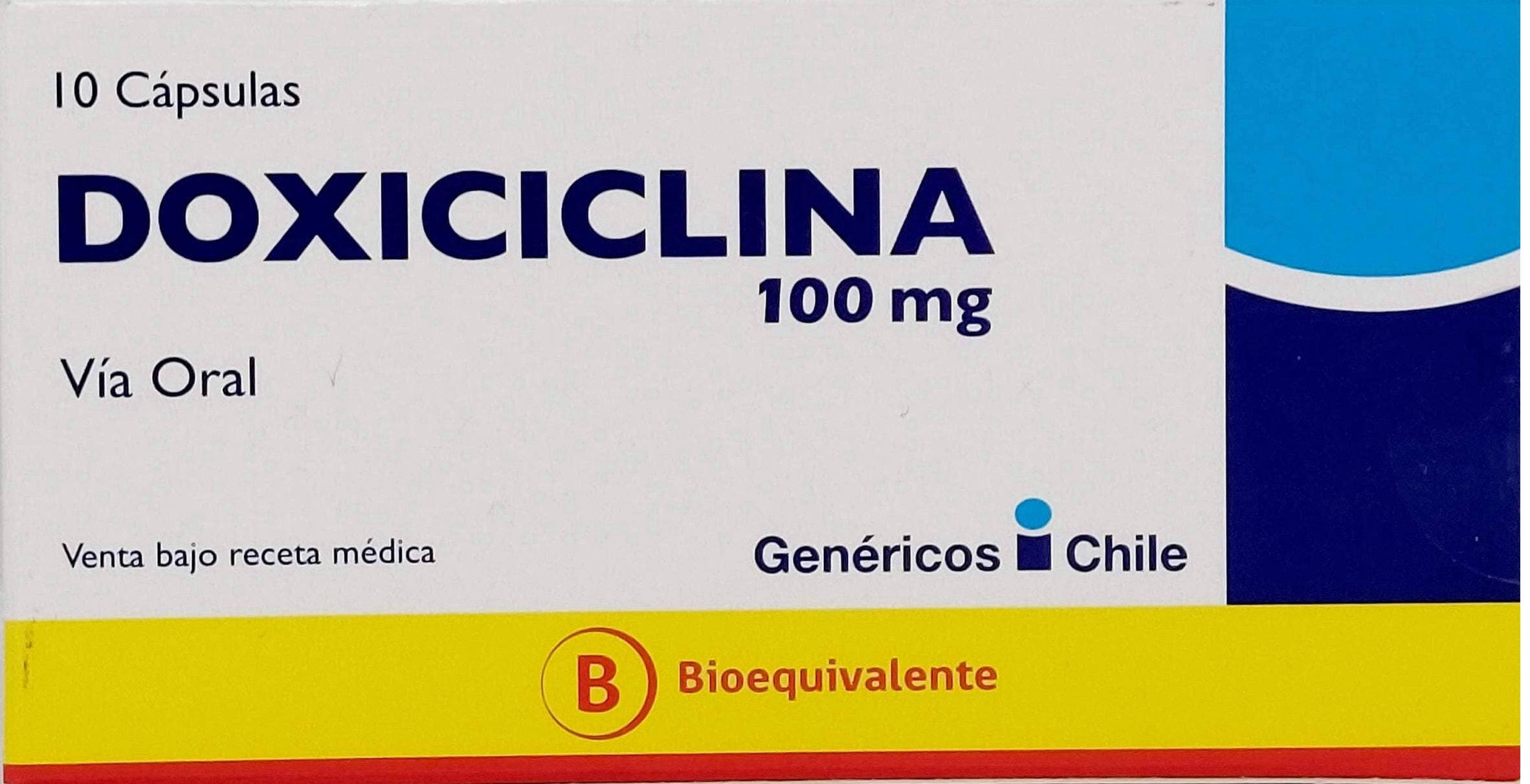 Doxiciclina 100 mg x 10 Cápsulas - Genéricos Chile