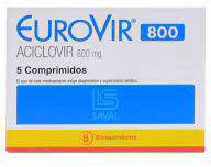 Eurovir Aciclovir 800 mg x 5 Comprimidos - Bioequivalente