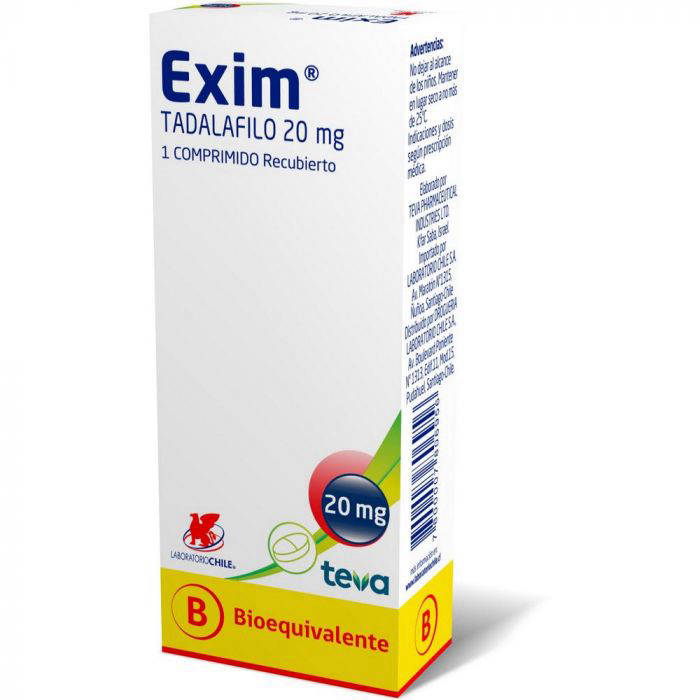 Exim 20 mg x 1 Comprimido Recubierto - Tadalafilo
