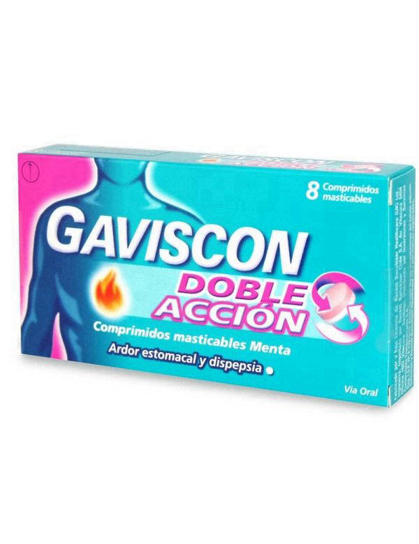 Gaviscon Doble Acción 250/106,5/187,5 mg x 8 Comprimidos Masticables