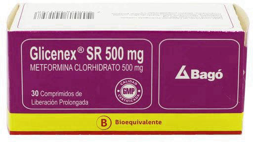 Glicenex SR 500 mg Liberación Prolongada x 30 Comprimidos - Metformina
