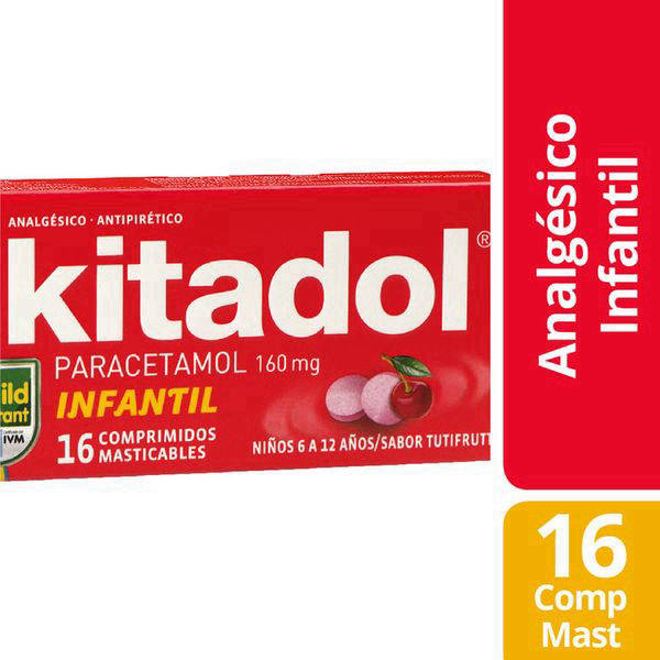 Kitadol Infantil 160 mg x 16 Comprimidos Masticables - Paracetamol