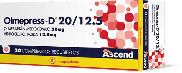Olmepress-D 20/12.5 mg x 30 Comprimidos - Olmesartán/Hidroclorotiazida