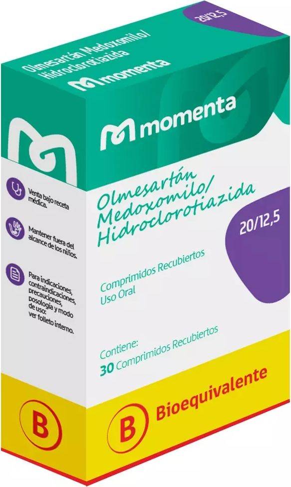 Olmesartán/Hidroclorotiazida 20/12.5 mg x 30 Comp. - Momenta