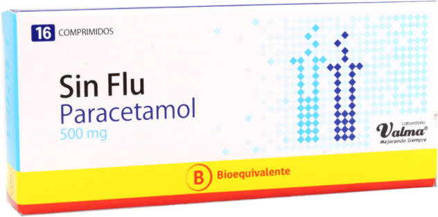 Sin Flu 500 mg x 16 Comprimidos - Paracetamol