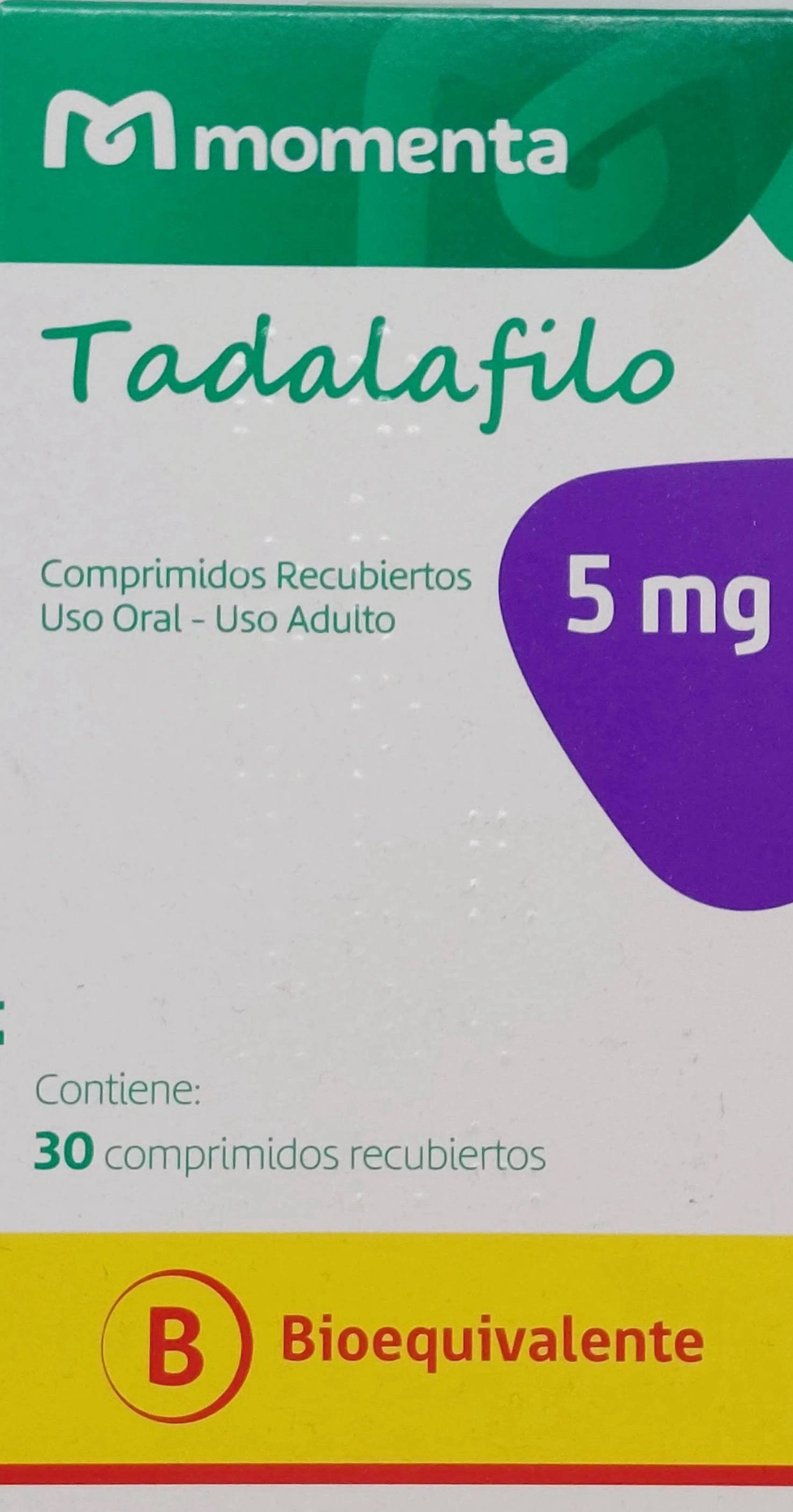 Momenta Tadalafilo 5 mg x 30 Comprimidos - Bioequivalente