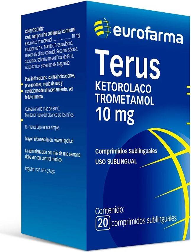 Terus 10 mg x 20 Comprimidos Sublinguales - Ketorolaco
