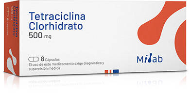 Tetraciclina Clorhidrato 500 mg x 8 Cápsulas - Midab