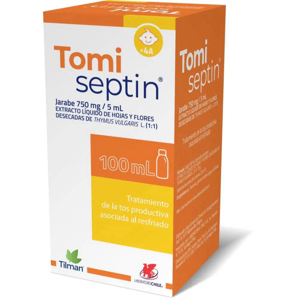 Tomiseptin Jarabe 750 mg/5 mL x 100 mL - Extracto de Tomillo