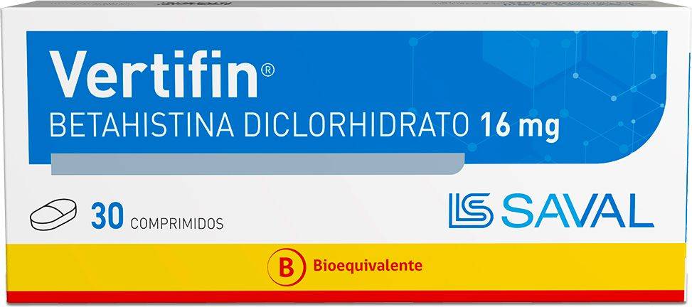 Vertifin Betahistina Diclorhidrato 16 mg 30 Comprimidos - Betahistina