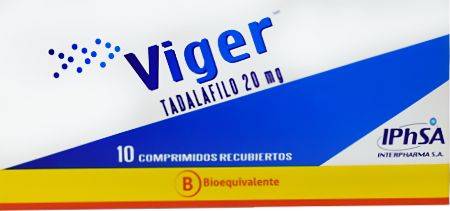 Viger Tadalafilo 20 mg x 10 Comprimidos - Tadalafilo
