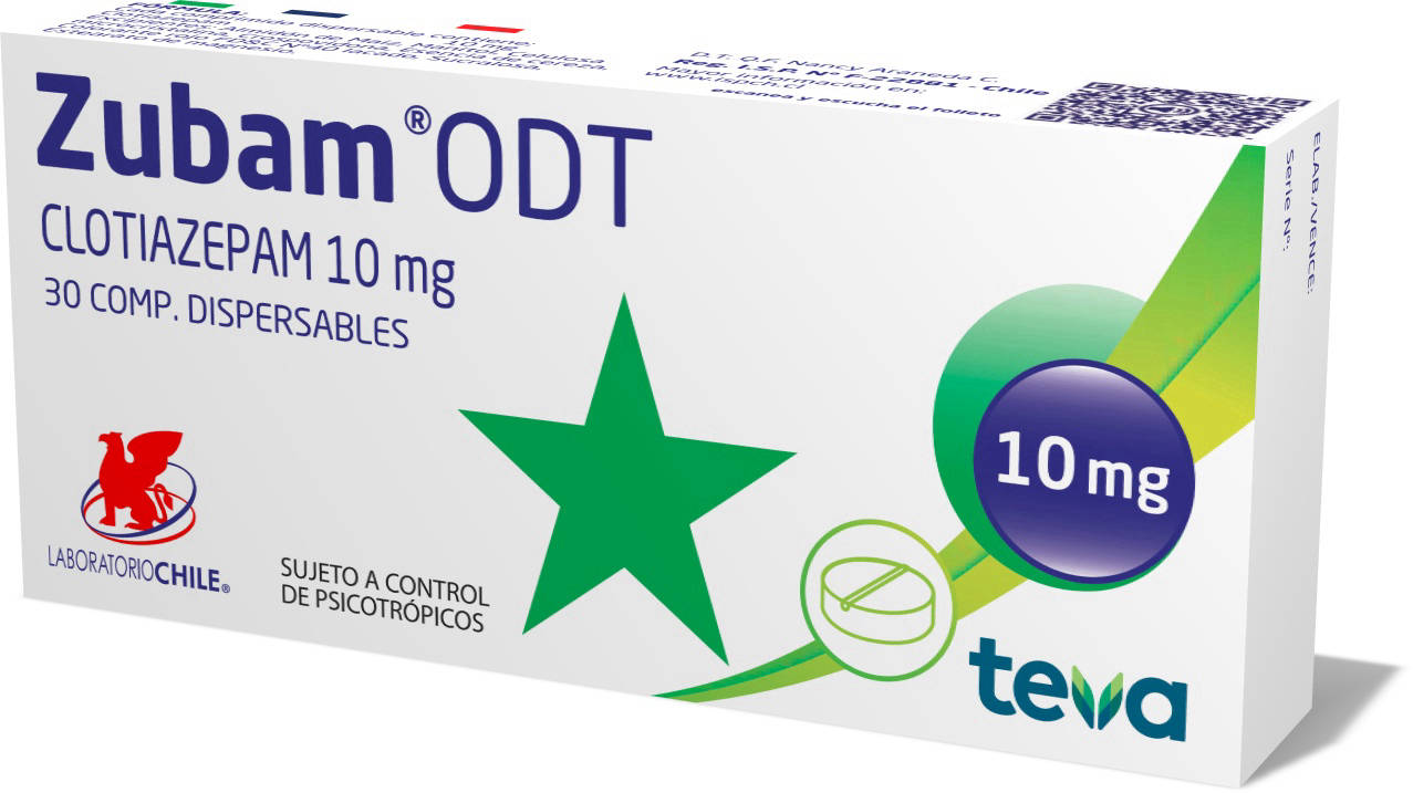 Zubam ODT 10 mg x 30 Comprimidos - Clotiazepam