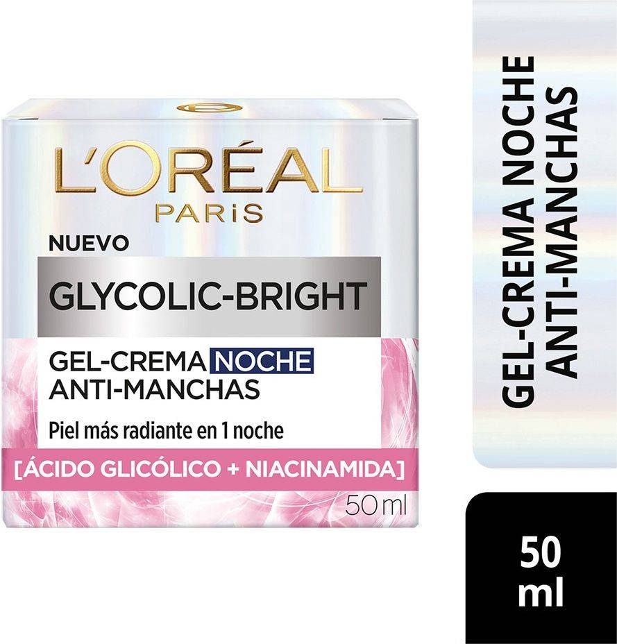 L'Oréal Paris Glycolic-Bright Gel Crema Noche 50 ml - Ácido Glicólico