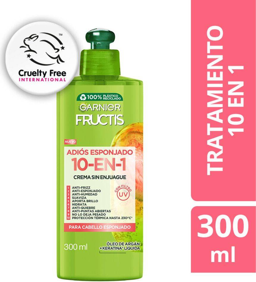 Garnier Fructis Crema para Peinar Adiós Esponjado 10 en 1 300 ml