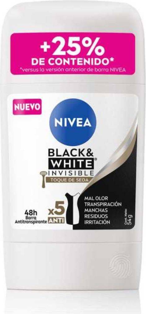 NIVEA Black & White Invisible Toque de Seda Barra 54g