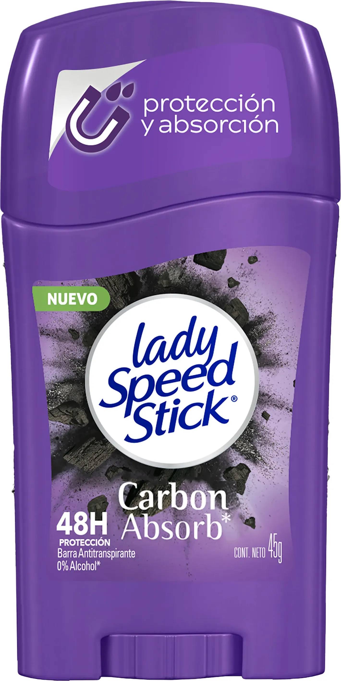 Lady Speed Stick Carbon Absorb Barra 45 g
