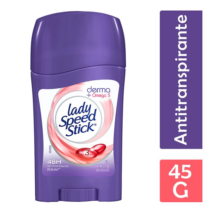 Lady Speed Stick Derma Renueva 45 g - Desodorante Barra Antitranspirante