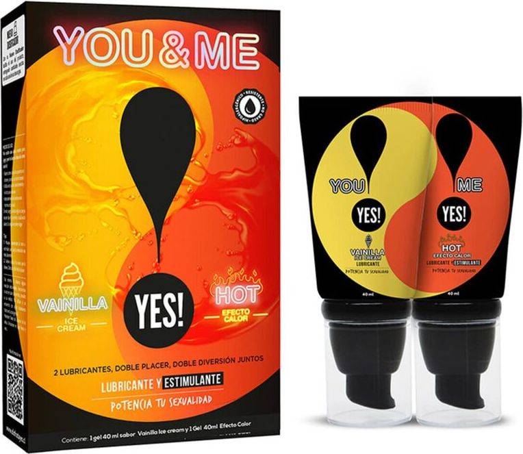 Yes! You & Me Pack Lubricante Vainilla Ice Cream + Hot Efecto Calor 80 ml