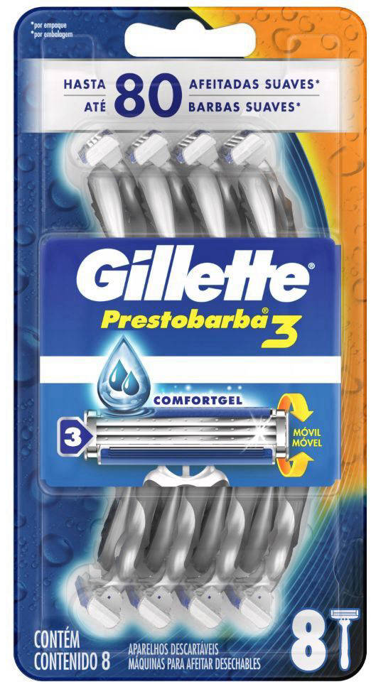 Gillette Prestobarba3 3 Hojas 8 Unidades
