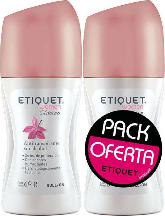 Etiquet Women Clásico Antitranspirante Roll-On Pack 2 x 60 g