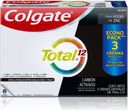 Pack 3 Pasta Dental Total 12 Carbon Activado