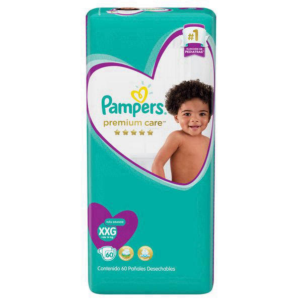 Pampers Premium Care Hipoalergénico XXG 60 Pañales