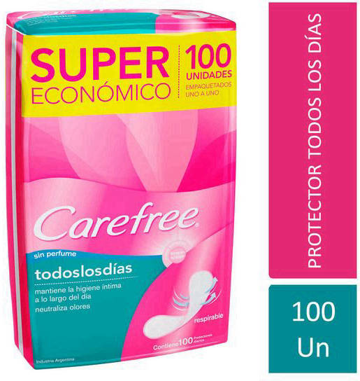 Carefree Todos los Días x 100 Protectores Diarios Sin Perfume