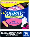 Toalla Higienica Ultrafina Suave con Alas Nocturna
