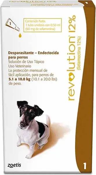 Revolution 12% (60 mg) x 1 tubo 0,5 mL Perros 5-10 kg - Selamectina