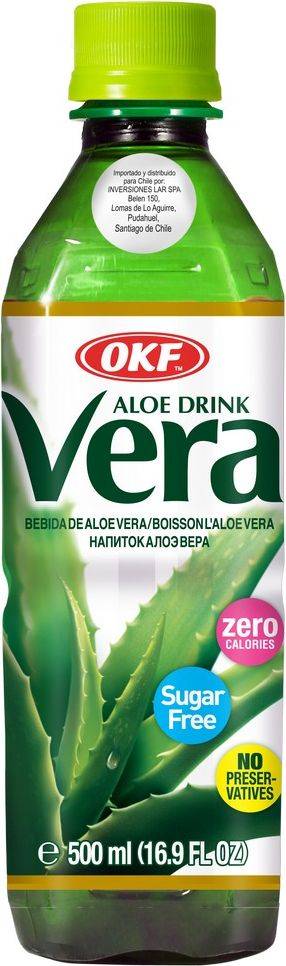 OKF Aloe Drink Vera 500 ml - Bebida de Aloe Vera Sin Azúcar