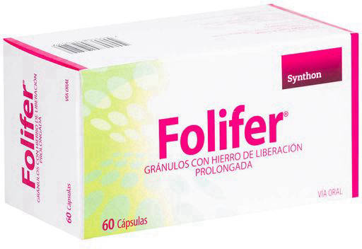 Folifer 330 mg x 60 Cápsulas - Fumarato Ferroso + Ácido Fólico + Vitaminas C ...