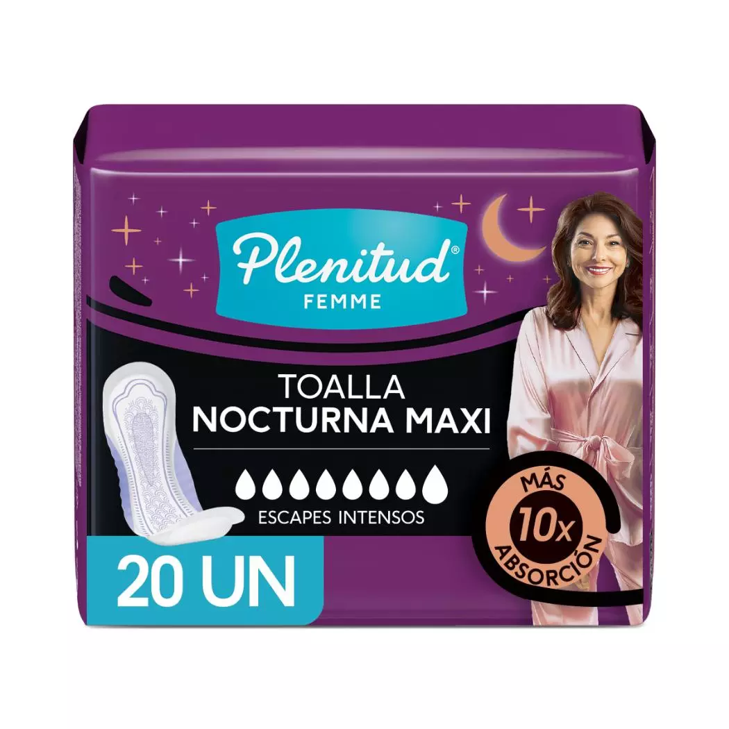 Plenitud Femme Toalla Nocturna Maxi Extra Larga 20 Unidades