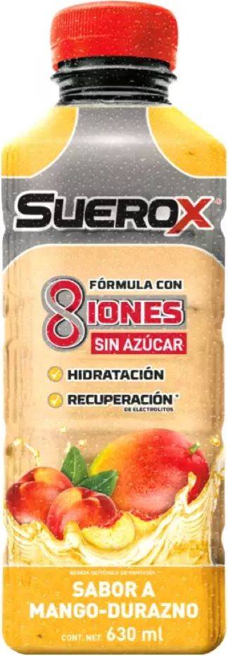 Suerox Bebida Hidratante 8 Iones Sin Azúcar Mango-Durazno 630 ml