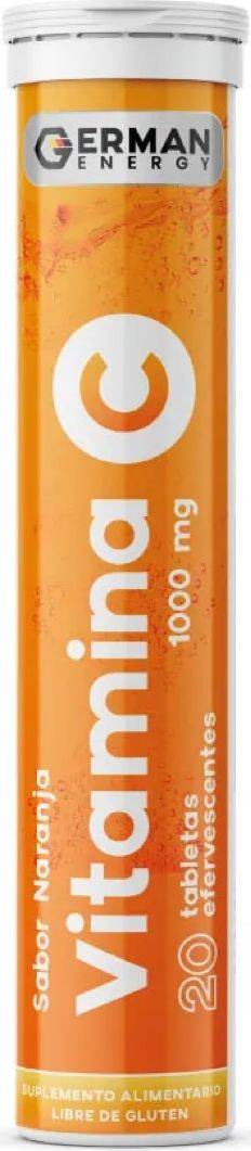 German Energy Vitamina C 1000 mg x 20 Comprimidos Efervescentes Sabor Naranja