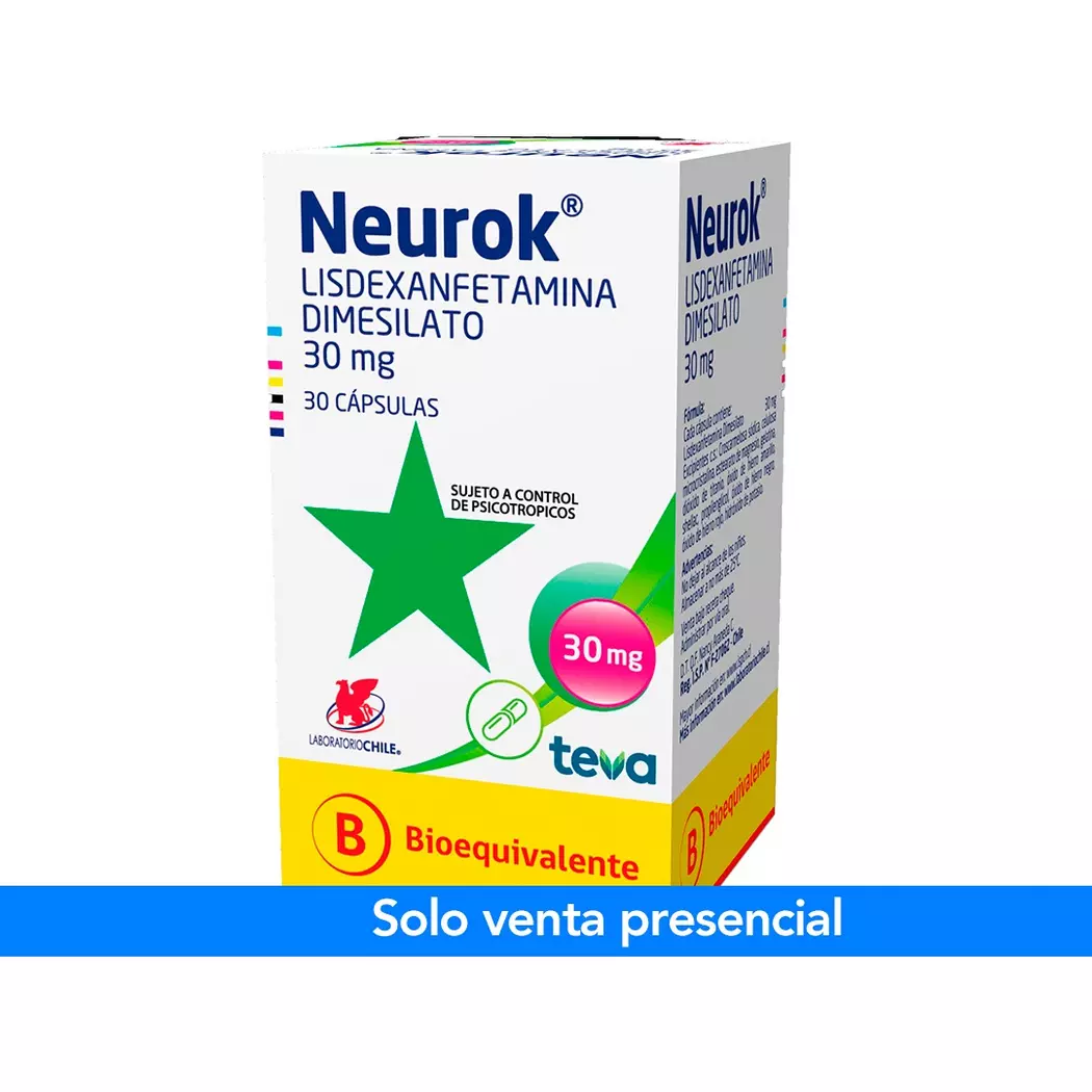 Neurok Lisdexanfetamina 30 mg x 30 Cápsulas
